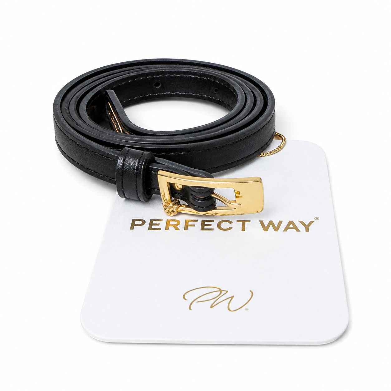 Cinto fino com fivela Preto